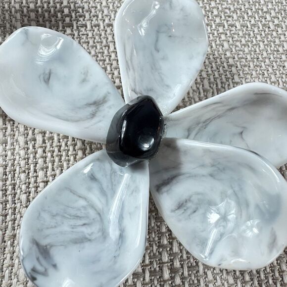 Zara White Flower Statement Earrings - Picture 8 of 11